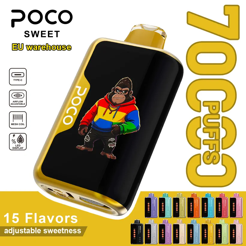 POCO 70000 Puffs Sweet Buy Disposable Vape Online Wholesale Adjustable Sweetness Europe Warehouse 7 POCO 70000K Puffs Sweet Buy Disposable Vape