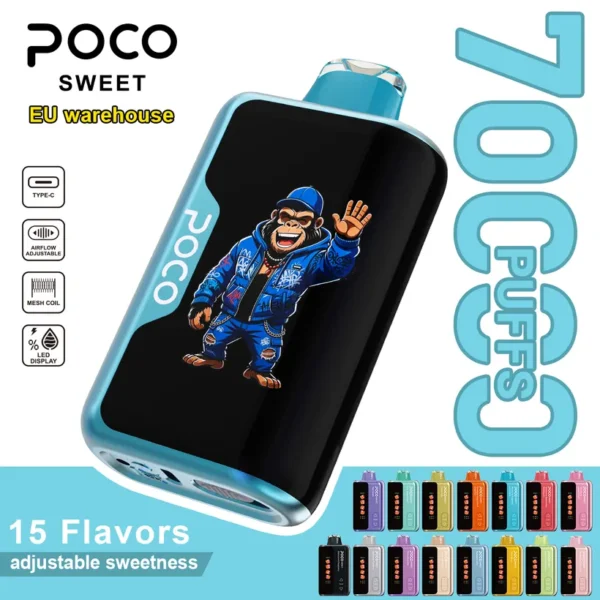 POCO 70000 Puffs Sweet Buy Disposable Vape Online Wholesale Adjustable Sweetness Europe Warehouse 13 POCO 70000K Puffs Sweet Buy Disposable Vape