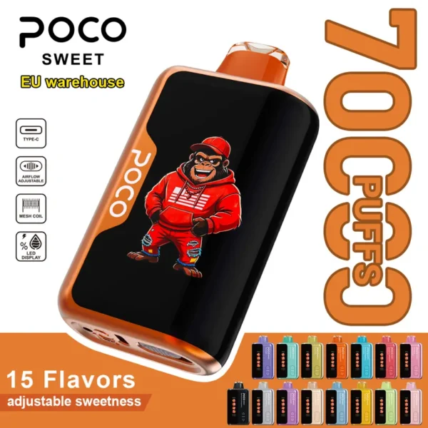 POCO 70000 Puffs Sweet Buy Disposable Vape Online Wholesale Adjustable Sweetness Europe Warehouse 12 POCO 70000K Puffs Sweet Buy Disposable Vape