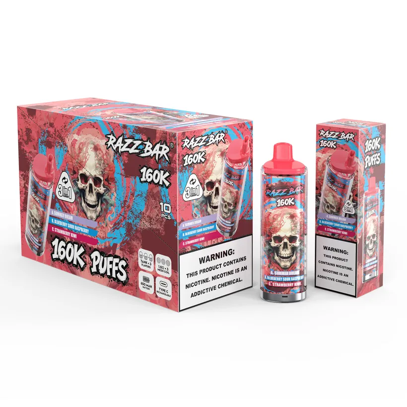Razz Bar 160K Puffs 3 in 1 Buy Disposable Vape Online Wholesale Electronic Cigarette Europe Warehouse 8 Razz Bar 160K Puffs 3 in 1 Buy Disposable Vape