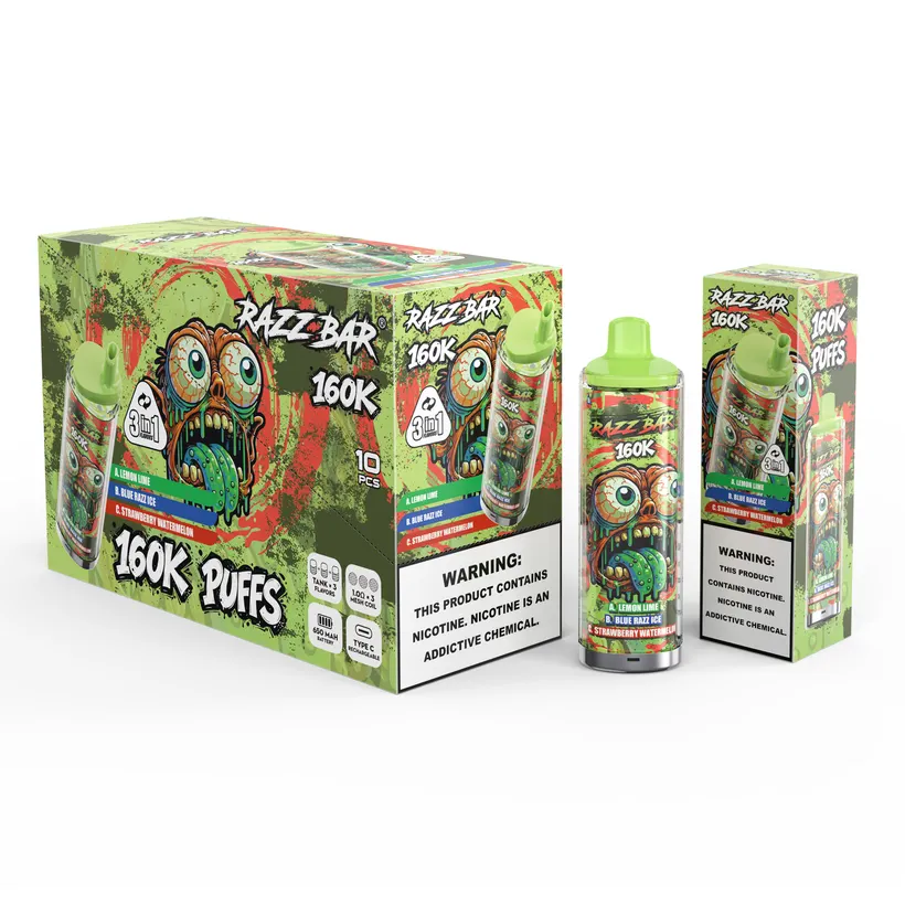 Razz Bar 160K Puffs 3 in 1 Buy Disposable Vape Online Wholesale Electronic Cigarette Europe Warehouse 7 Razz Bar 160K Puffs 3 in 1 Buy Disposable Vape