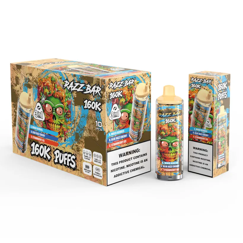 Razz Bar 160K Puffs 3 in 1 Buy Disposable Vape Online Wholesale Electronic Cigarette Europe Warehouse 3 Razz Bar 160K Puffs 3 in 1 Buy Disposable Vape