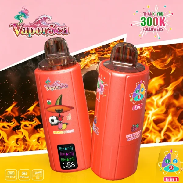 Vaporsea 300K Puffs 6 in 1 Rechargeable Disposable Vape Online Wholesale 11 Vaporsea 300K Puffs 6 in 1 Rechargeable Disposable Vape