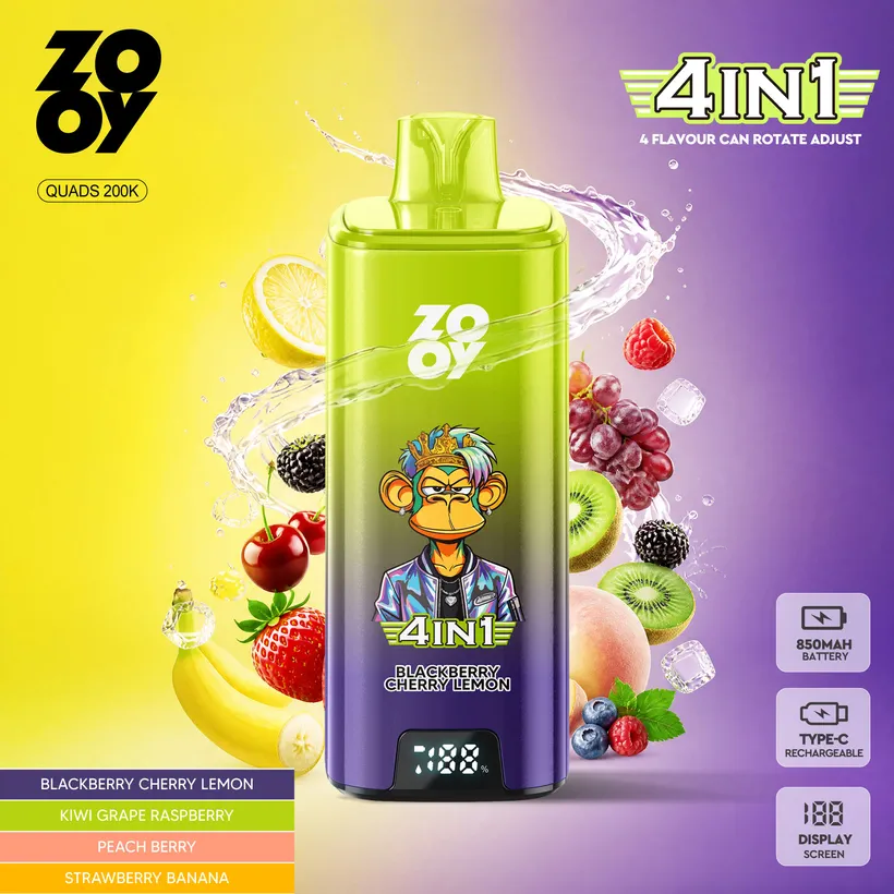 ZOOY 200K Puffs 4 in 1 Buy Disposable Vape Online Wholesale Electronic Cigarette Europe Warehouse 8 ZOOY 200K Puffs 4 in 1 Buy Disposable Vape