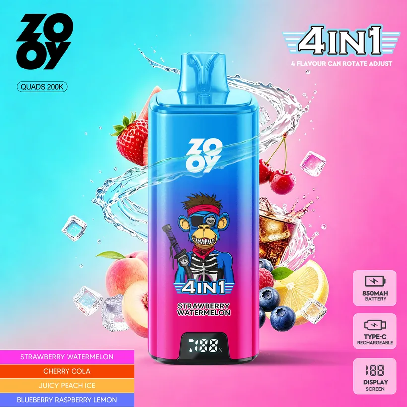 ZOOY 200K Puffs 4 in 1 Buy Disposable Vape Online Wholesale Electronic Cigarette Europe Warehouse 6 ZOOY 200K Puffs 4 in 1 Buy Disposable Vape